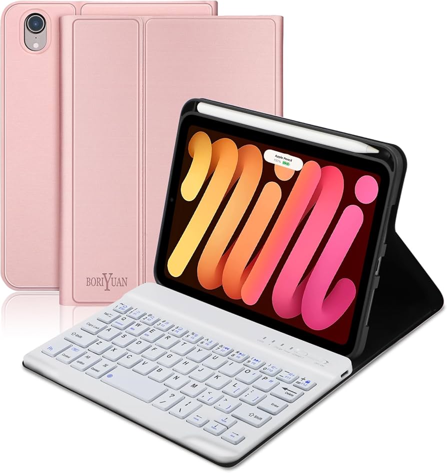 Amazon.com: BORIYUAN iPad Mini (A17 Pro) 7th Keyboard Case 2024